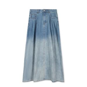 Blue Ombre Denim Maxi Skirt